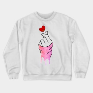 Korean heart sign - Cute heart | Army Kpop Crewneck Sweatshirt